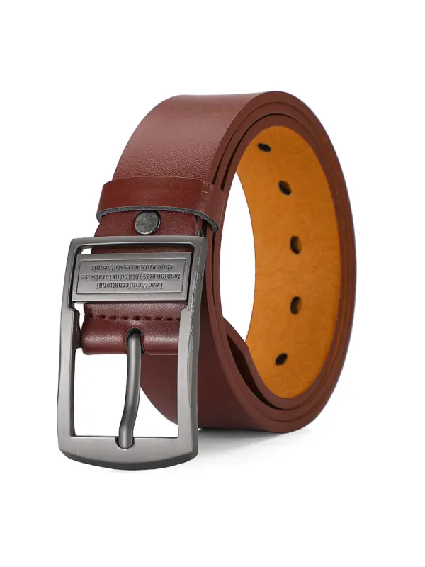 Men's Casual Retro Pin Buckle PU Leather Belt - Gethefashion.chimpone.com 