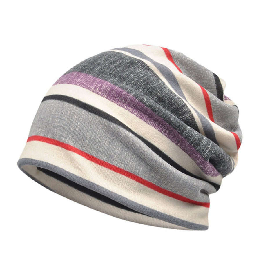 Unisex Striped Knitted Windproof Neck Warm Hat