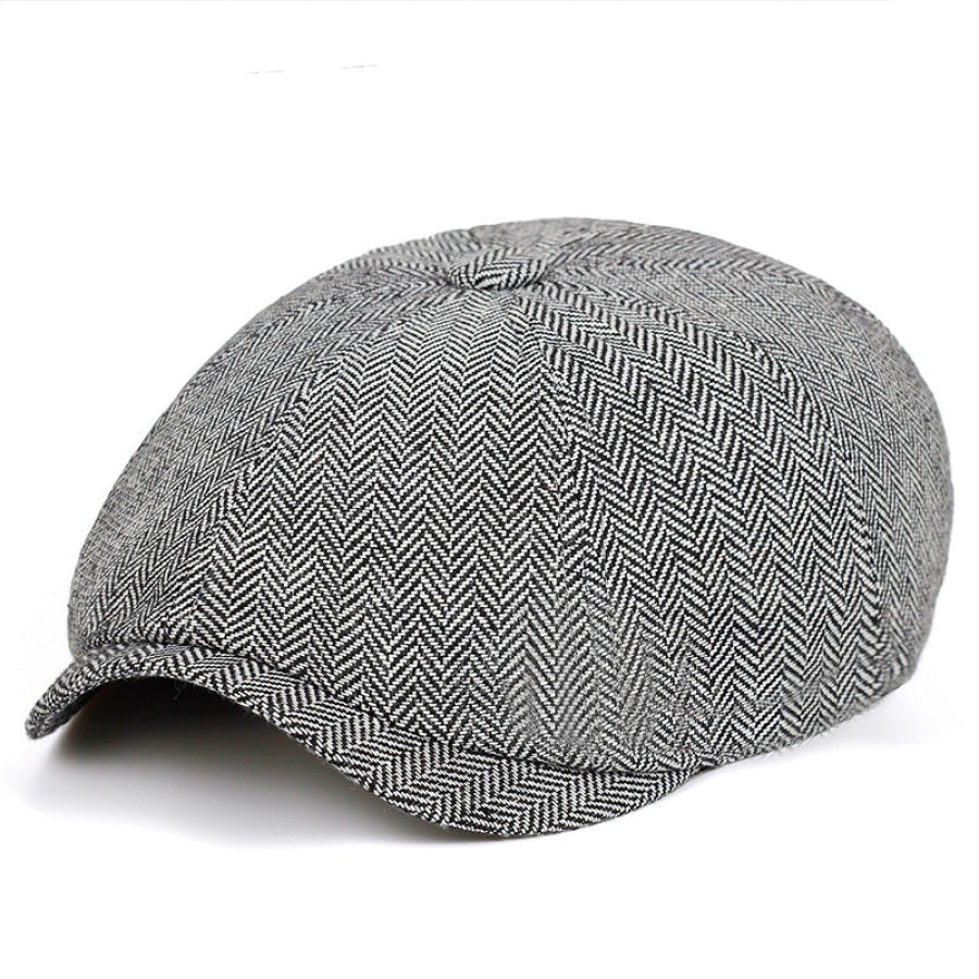 

Men's British Vintage Herringbone Twill Beret