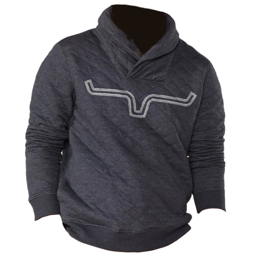

Felpa Maglione Pullover Trapuntato Vintage Da Uomo