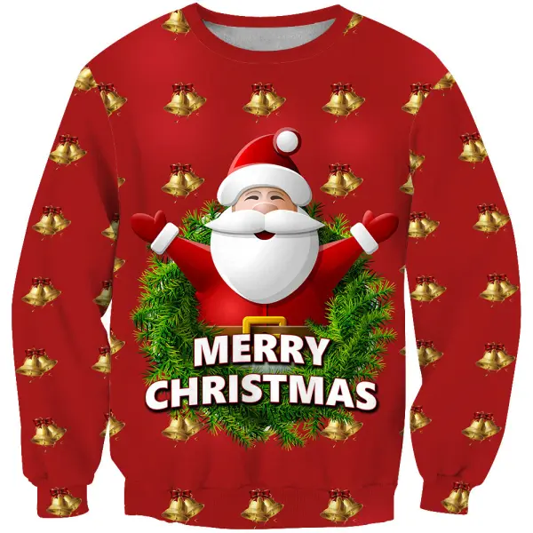 Unisex 3D Elk Print Christmas Sweatshirt - Cotosen.com