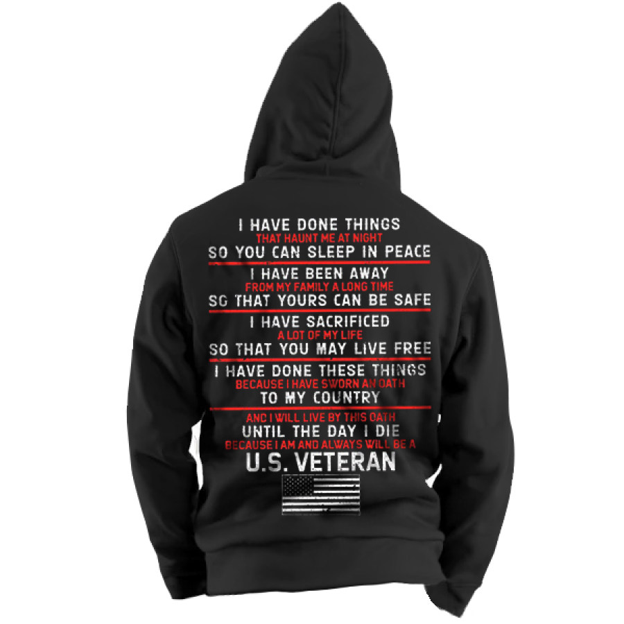 

Veterans I Have Done Things So You Can Sleep In Peace Herren-Sport-Sherpa-Kapuzenjacke Mit Durchgehendem Reißverschluss Und Taschen