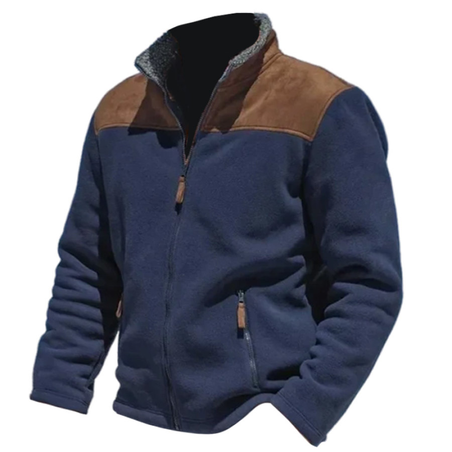 

Farbblock-Jacke Aus Polarfleece Für Herren