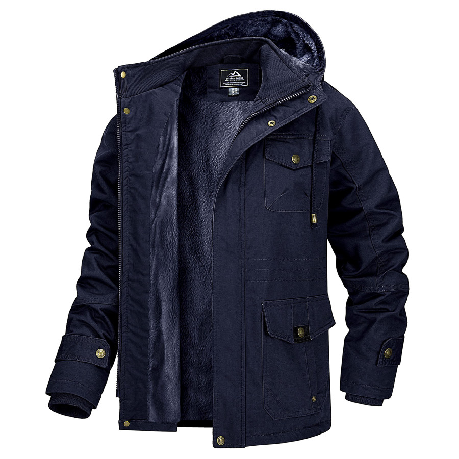 

Giacca Foderata Calda Da Uomo Cargo Winter Parka Giacca Militare Da Uomo Giacca Da Esterno Con Giacca Di Transizione Con Cappuccio Rimovibile