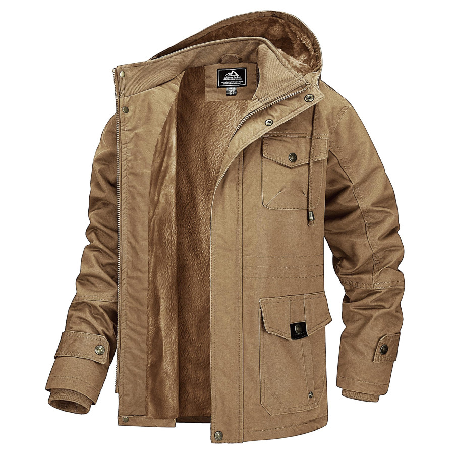 

Giacca Foderata Calda Da Uomo Cargo Winter Parka Giacca Militare Da Uomo Giacca Da Esterno Con Giacca Di Transizione Con Cappuccio Rimovibile