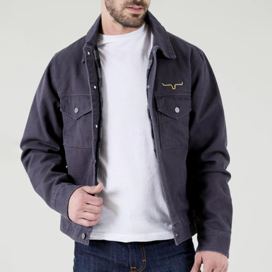 

Herren-Arbeitsjacke Mit Vintage-Yellowstone-Taschen