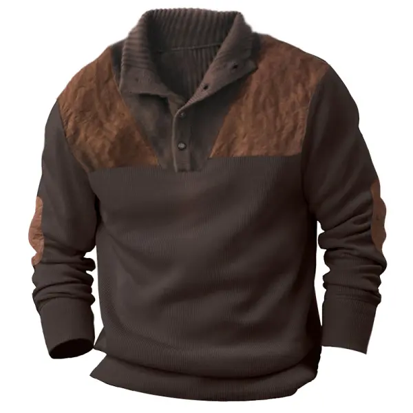 Men's Vintage Color Block Pit Stripe Sweatshirt - Cotosen.com