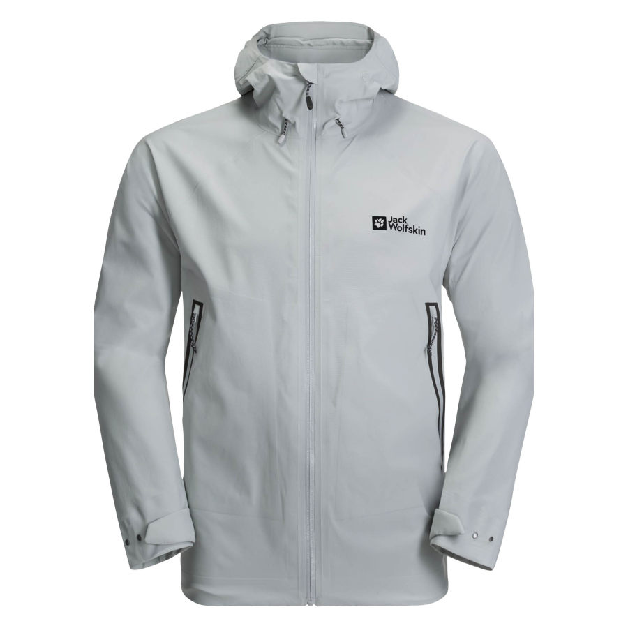 

Herren Outdoor Winddichte Wasserdichte Kapuzenjacke Mantel Hellgrau