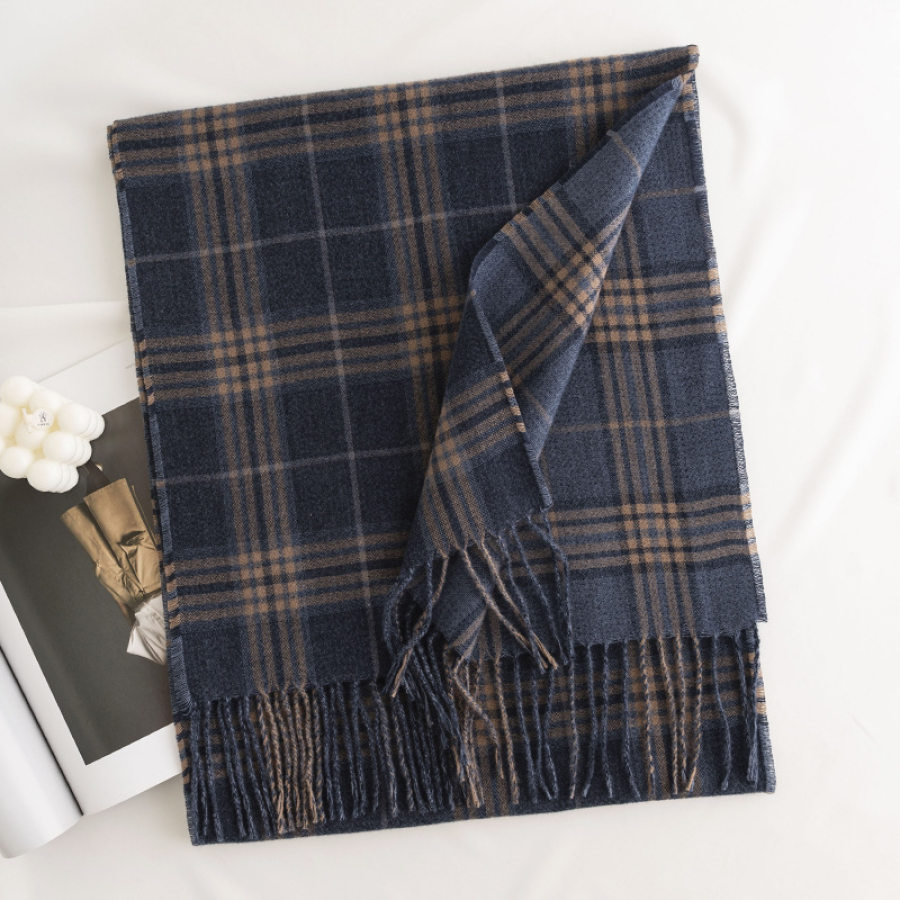 

Men's Scarf Plaid Imitation Cashmere Warm Scarf Shawl