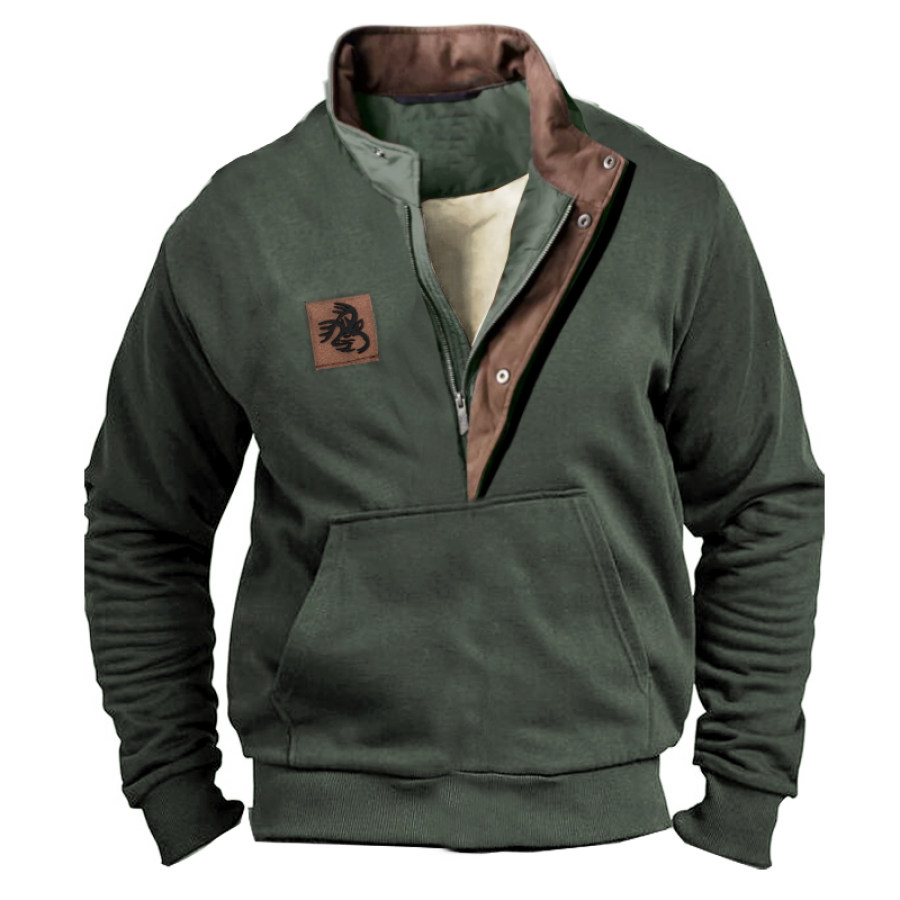 

Sweat-shirt Tactique Pour Hommes En Plein Air Moose Henley Zip Polo