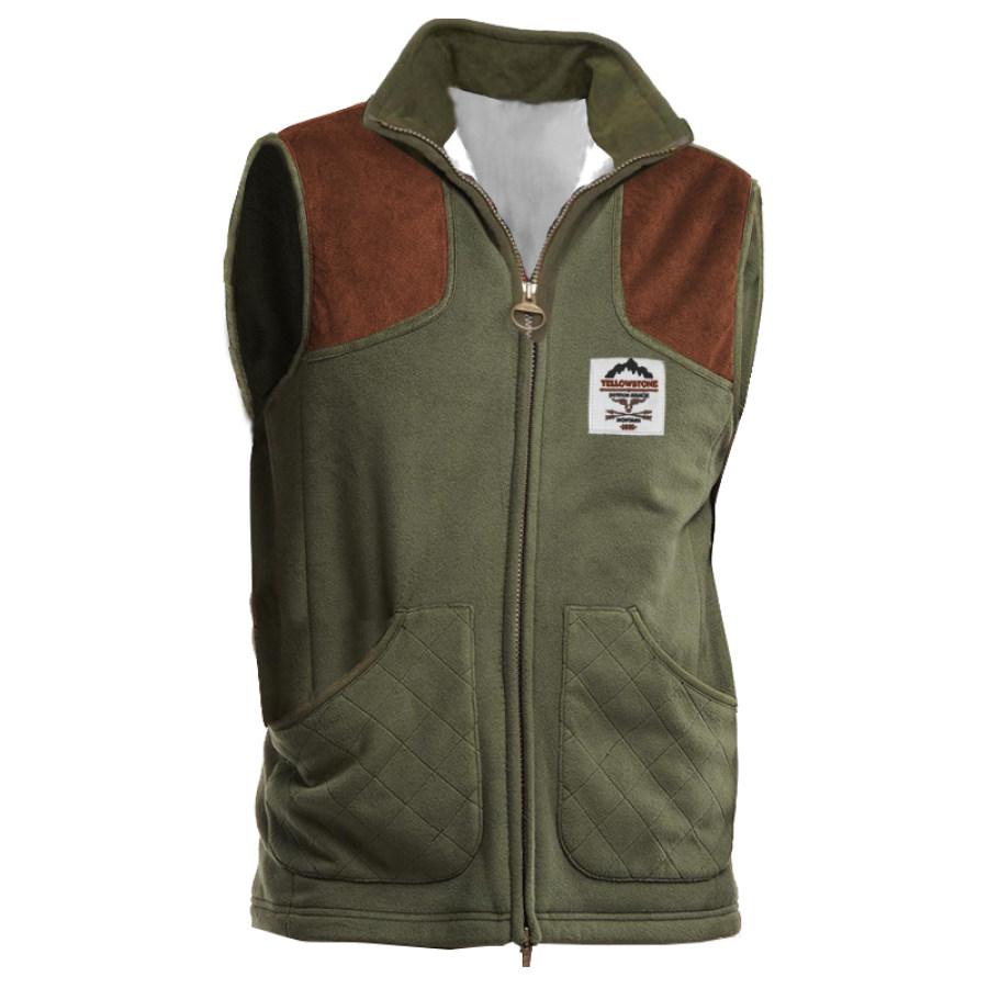 

Giacca Da Uomo Tattica Per Esterno Vintage Con Cerniera Yellowstone Colletto Polo Gilet In Pile Colletto Alla Coreana