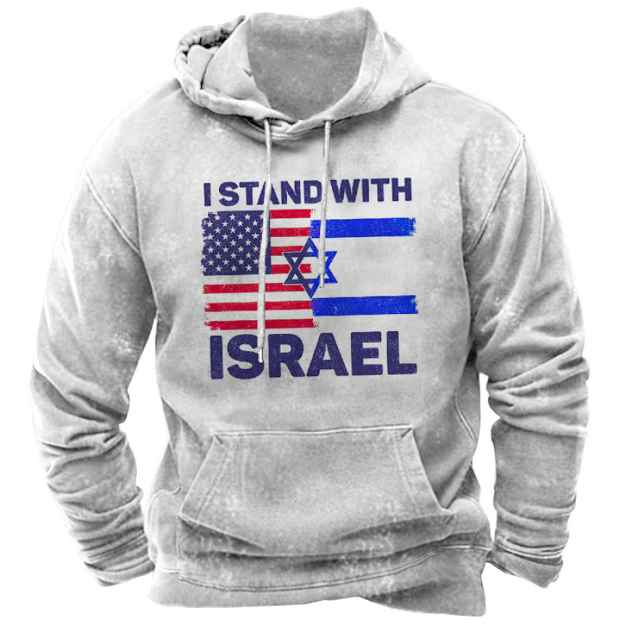 

Мужская винтажная толстовка с принтом I Stand With Israel
