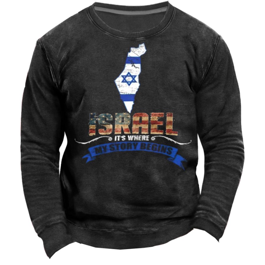 

„I Stand With Israel Stop Israel Attack“ Herren-Sweatshirt Mit Aufdruck