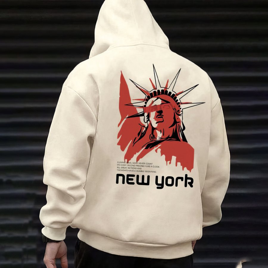 

Sudadera Con Capucha Y Estampado De La Estatua De La Libertad Para Hombre