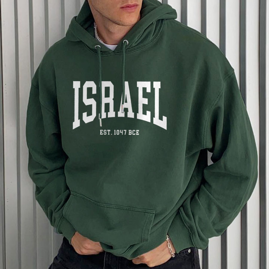 

Lässiger Kapuzenpullover Mit „Israel I Stand With Israel“-Aufdruck Für Herren