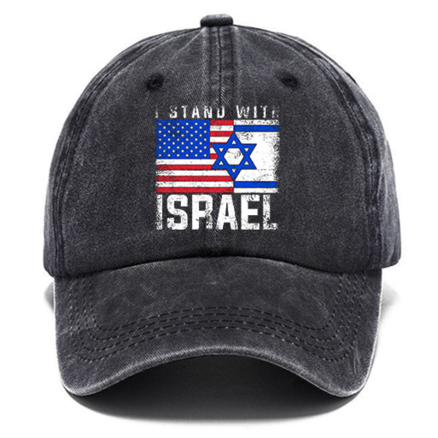 

Винтажная шляпа от солнца из промытого хлопка с американским флагом Израиля повседневная кепка на открытом воздухе
