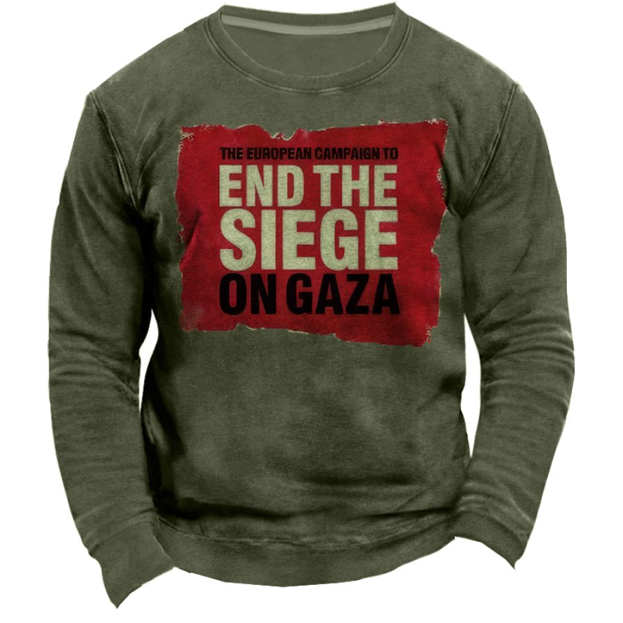 

Sudadera Con Fin Del Asedio A Gaza Palestina Libre Libertad Para Palestina Sudadera Retro Para Hombre