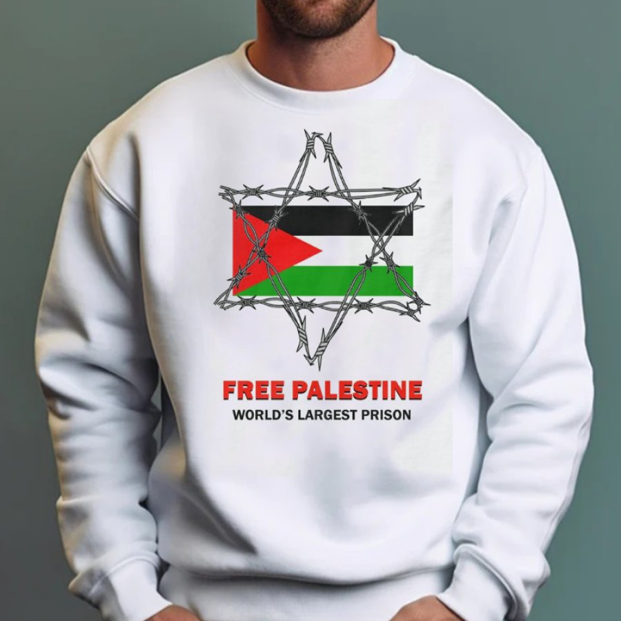 

Бесплатная толстовка Палестина Freedom For Palestine Мужская толстовка в стиле ретро