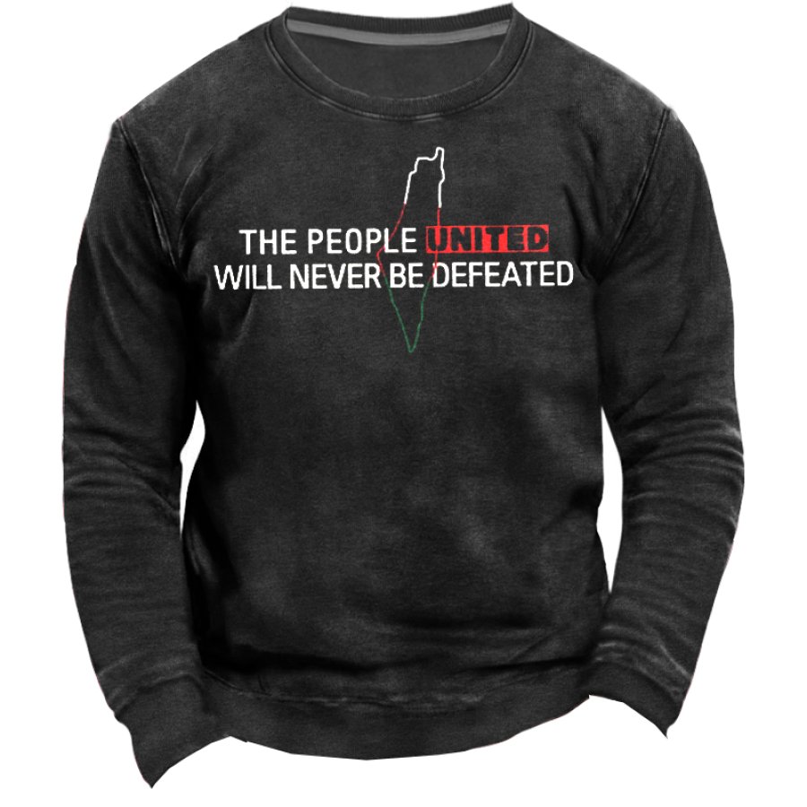 

Palestine Will Never Walk Alone Free Palestine Sweatshirt Freedom For Palestine Retro Men's Sweatshirt