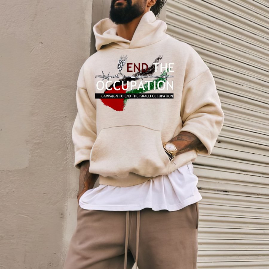 

End The Occupation Free Palestina Sudadera Con Capucha Libertad Para Palestina Retro Sudadera Con Capucha Para Hombre