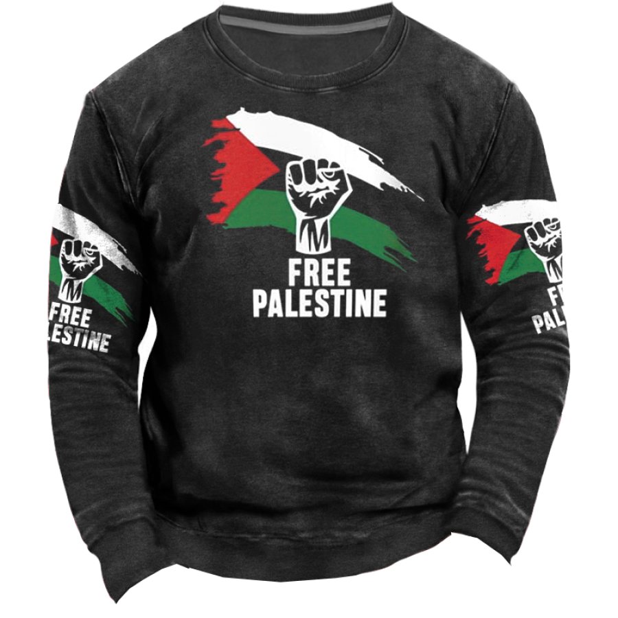 

Beenden Sie Die Belagerung Von Gaza. Free Palestine Sweatshirt. Freiheit Für Palästina. Retro-Herren-Sweatshirt