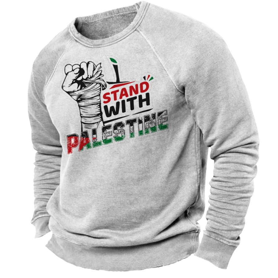 

Sweat-shirt Rétro Pour Hommes Stand With Palestine Free Palestine Freedom For Palestine