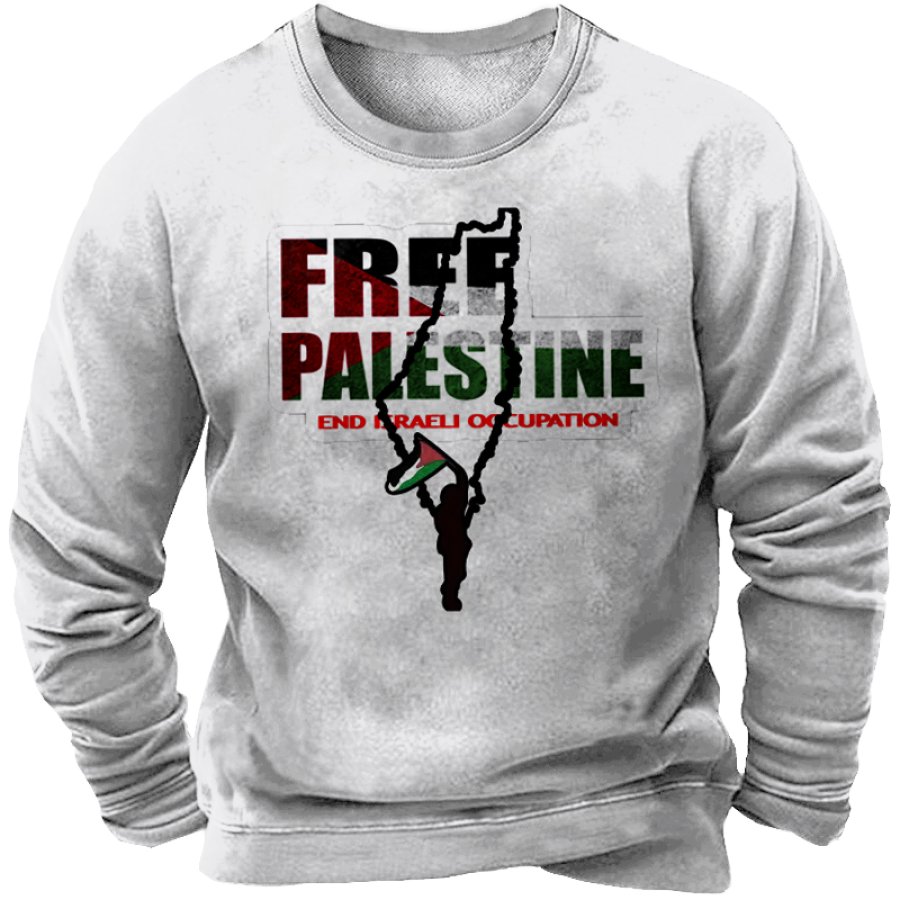 

Бесплатная толстовка Палестина Freedom For Palestine Мужская толстовка в стиле ретро