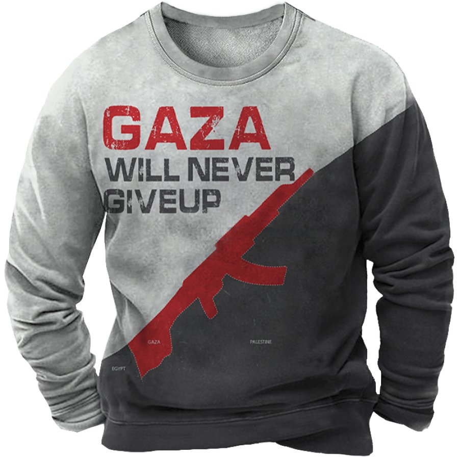 

Gaza Will Never Walk Alone Free Palestine Sweatshirt Freedom For Palestine Retro Men's Sweatshirt