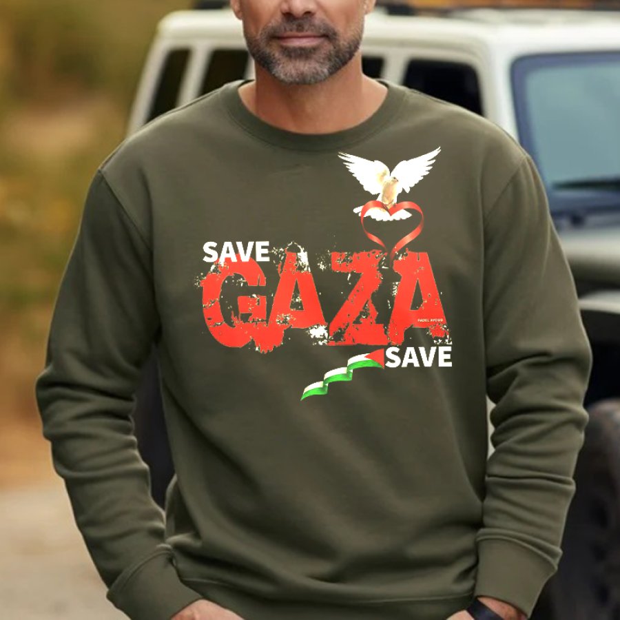 

Save Gaza Free Palestine Sweatshirt Freedom For Palestine Retro Herren Sweatshirt