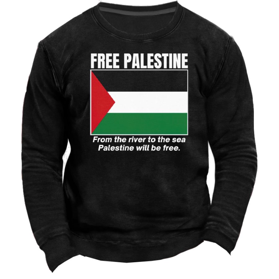 

Бесплатная Толстовка Палестина Freedom For Palestine Мужская толстовка в стиле ретро в стиле ретро