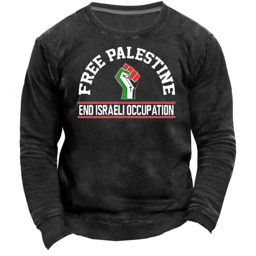 

Mettre Fin à L'occupation Sweat-shirt Palestine Libre Liberté Pour La Palestine Sweat-shirt Rétro Pour Hommes