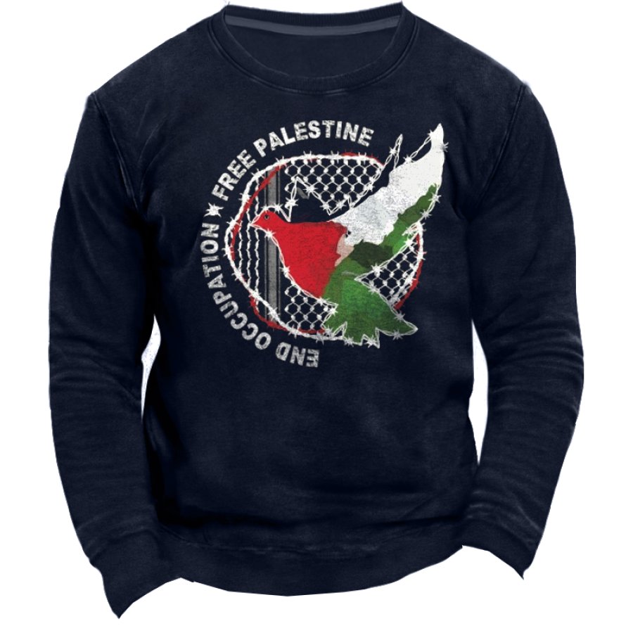 

Beenden Sie Die Besatzung. Free Palestine Sweatshirt. Freiheit Für Palästina. Retro-Herren-Sweatshirt