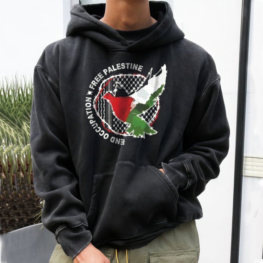 

End The Occupation Free Palestina Sudadera Con Capucha Libertad Para Palestina Retro Sudadera Con Capucha Para Hombre