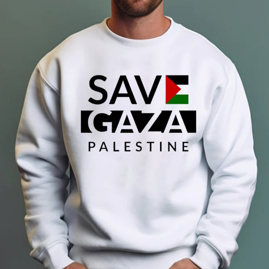 

Save Gaza Free Palestine Sweatshirt Freedom For Palestine Retro Herren Sweatshirt