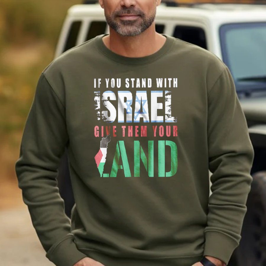 

Free Palestine Sweatshirt Freedom For Palestine Retro Men's Sweatshirt