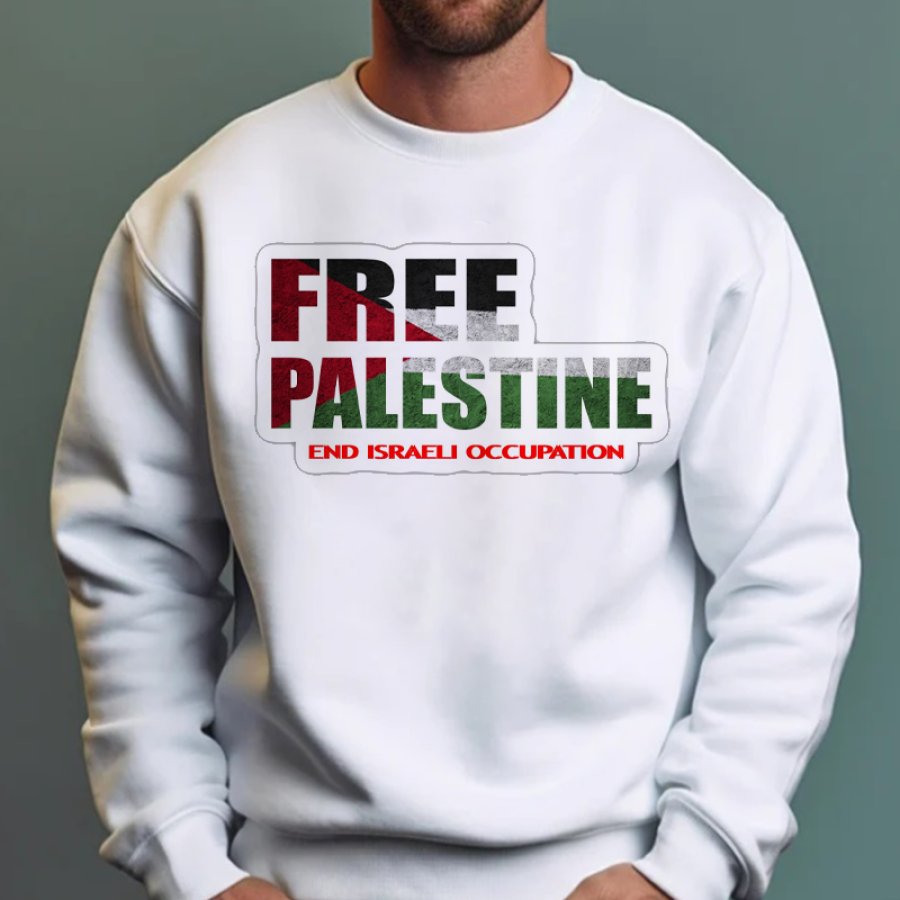 

Free Palestine Sweatshirt Freedom For Palestine Retro Herren Sweatshirt