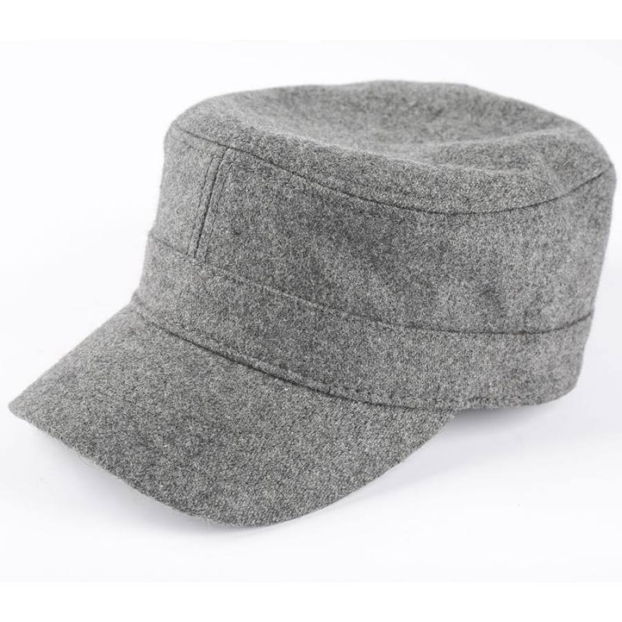 

Winter Men's Fat Cap Woolen Outdoor Military Cap Large Head Cap