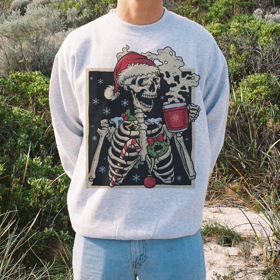 

Винтажный свитер с рождественским принтом черепа