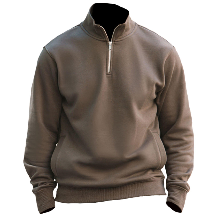 

Men's Casual Zip Collar Sweatshirt