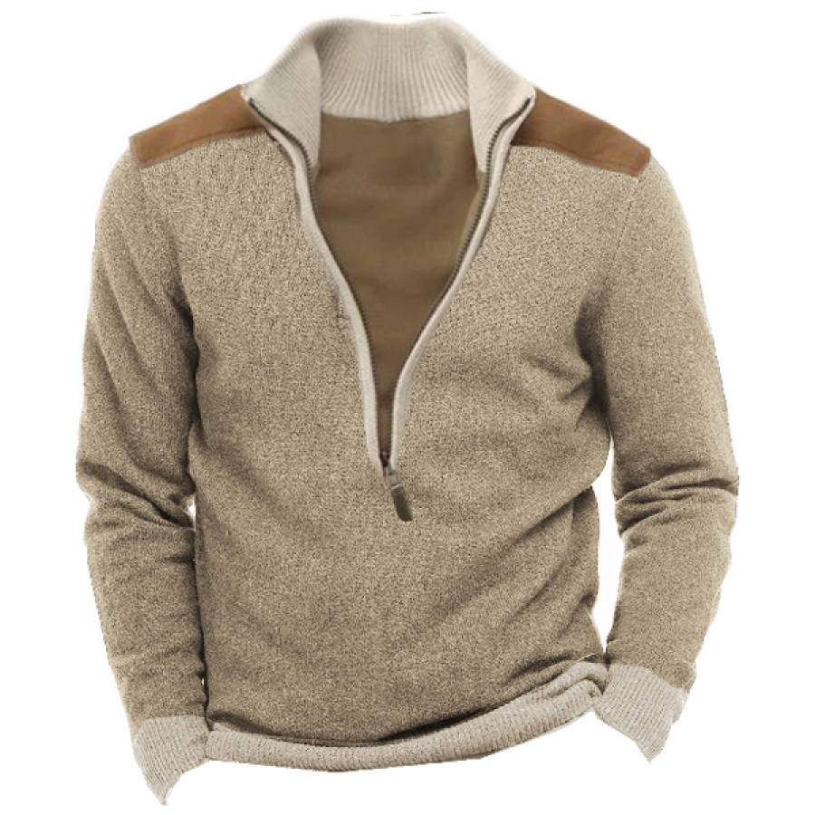 

Sudadera Retro Con Cuello Con Media Cremallera Para Hombre Chaqueta Táctica Para Exteriores Sudadera Superior