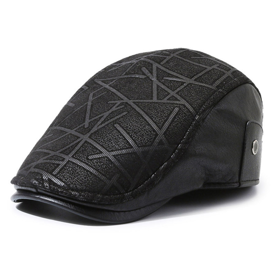 

Herren Leder Forward Cap Outdoor Casual Cap Baskenmütze