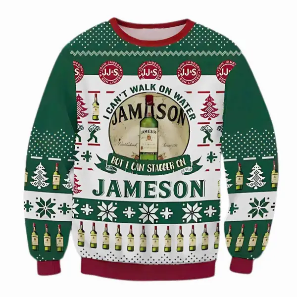 Men's Jameson Stagger On Beer 3D Print Ugly Christmas Sweatshirt - Cotosen.com