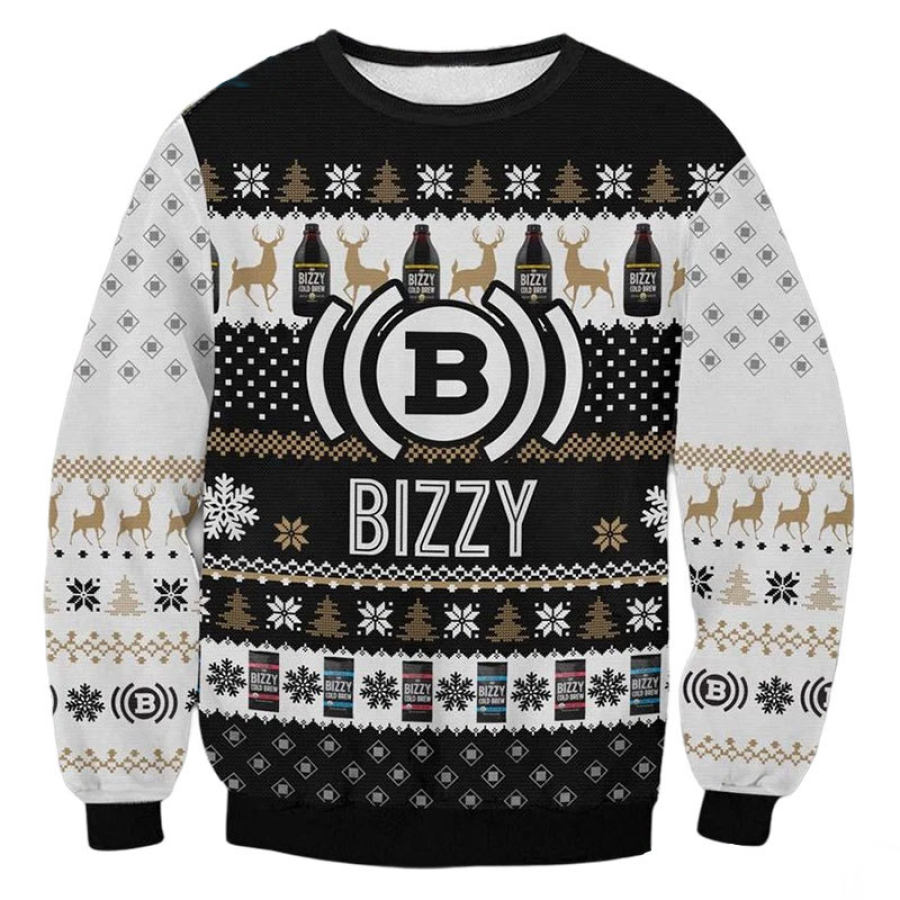 

Bizzy Coffee 3D-Druck Ugly Christmas Sweatshirt Für Herren