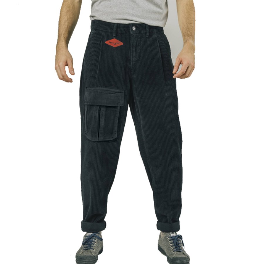 

Vintage-Cargohose Aus Cord Für Herren Mit Großen Taschen