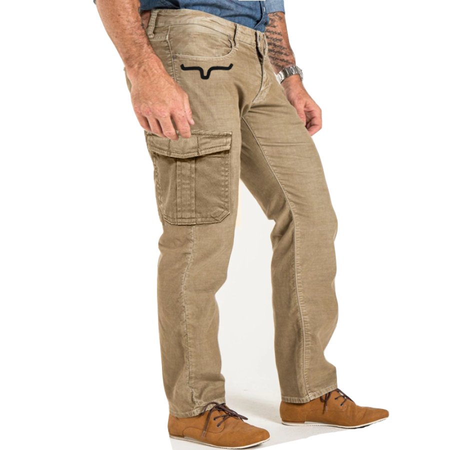 

Мужские винтажные брюки-карго с большими карманами