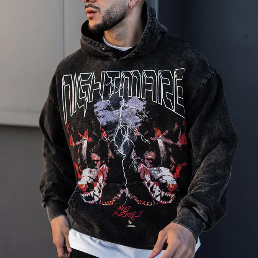 

Sudadera Con Capucha Extragrande Para Hombre Vintage Doberman NO MERCY PRINT