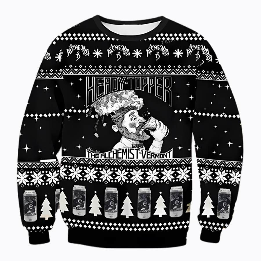 

Sudadera Navideña Fea Con Estampado 3D De Cerveza Alchemist Heady Topper Para Hombre