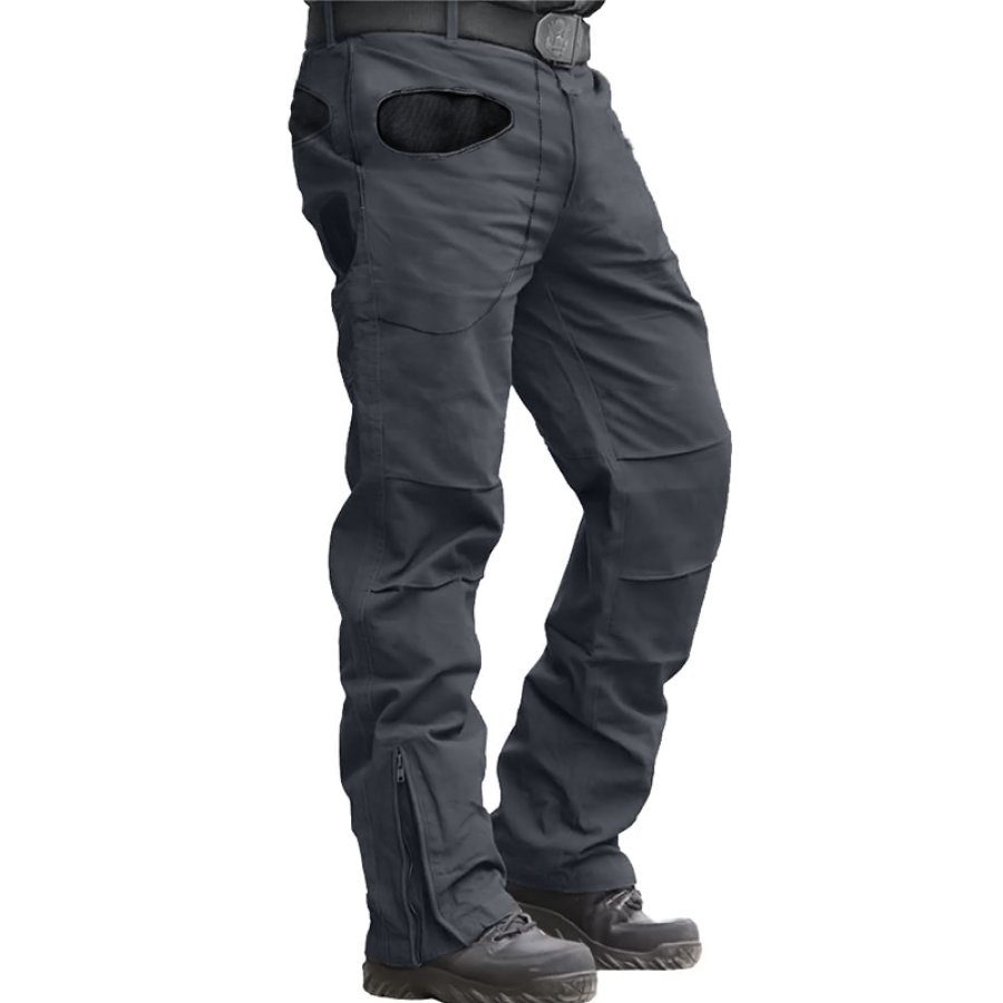 

Men's Tactical Zip Hem Color Block Pocket Casual Pants