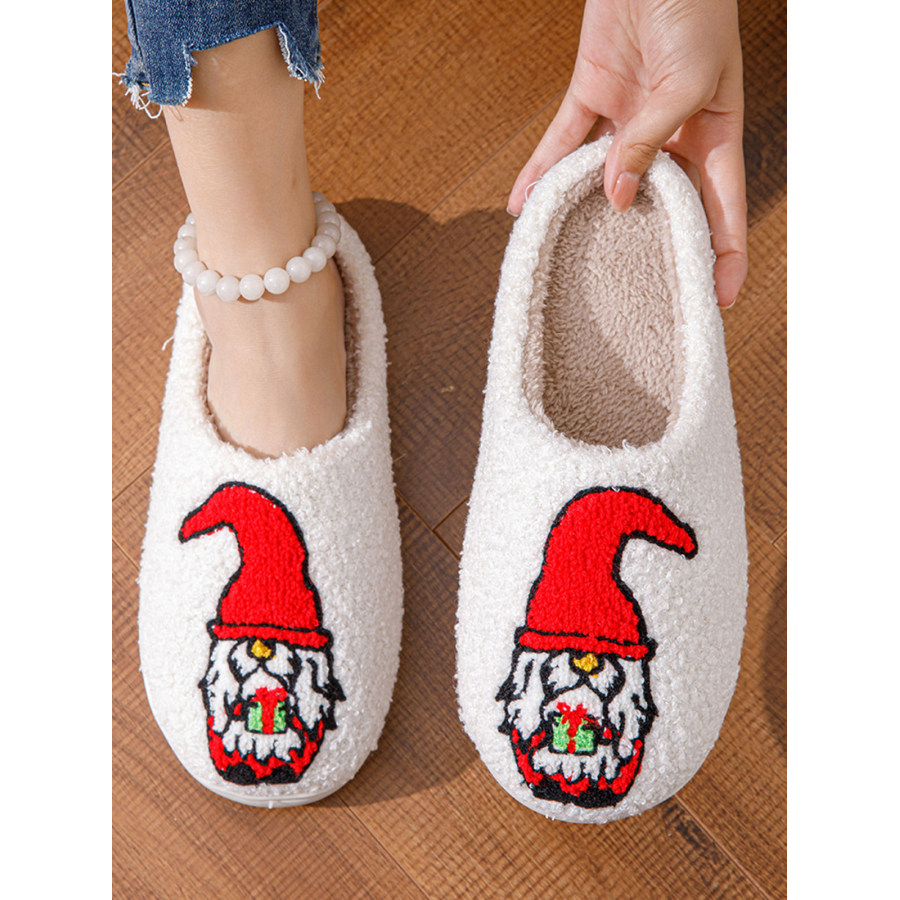 

Нескользящие плюшевые домашние хлопковые тапочки унисекс с вышивкой Санта-Клауса