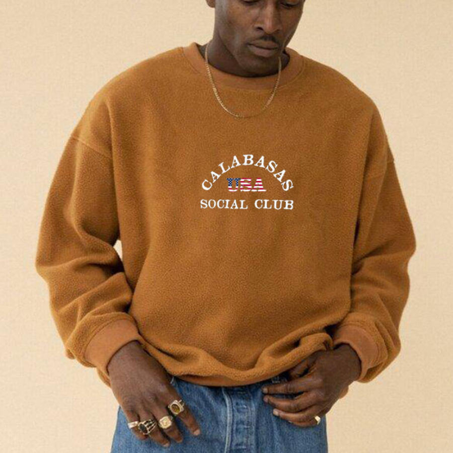 

Sudadera De Forro Polar Extragrande Para Hombre Vintage Calabasas Social Club